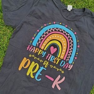 Happy First Day of Pre-K 100% Cotton T-Shirt Women's Plus Size 2XL EUC
